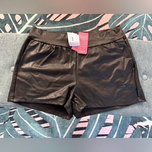 Commando Black Pleather Jogger Shorts